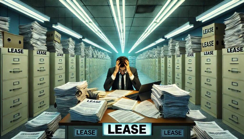 קניית דירה כשהזכות הרשומה בטאבו היא חכירה- האם כדאי? איש יושב עם מלא טפסים ומיואש